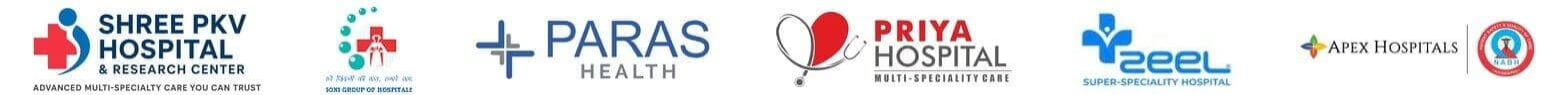Client hospitals: Shree PKV Hospital, Bijainagar; Soni Hospitals, Jaipur; Paras Health, Udaipur & Jammu; Priya Hospital, Jaisalmer; Zeel Super Speciality Hospital, Sagwara; Apex Hospitals, Sri Ganganagar; CHRC Choudhary Hospital, Sanchore; Kiran Hospital, Surat; Aayush Hospitals, Rajkot; Deepak Foundation, Dahej; Child Care Hospital, Bharuch; Nivok Healthcare, Ghaziabad; Asian Institute of Medical Sciences, Faridabad; Ujala Cygnus Hospitals, Kashipur; ILS Hospitals, Kolkata; Mercy Hospital, Giridih; Sri Shankara Cancer Hospital, Bengaluru